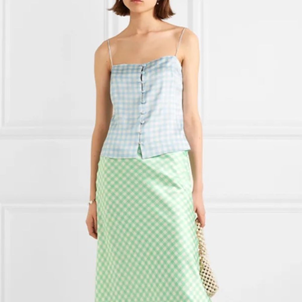 Bernadette Blue and White Florence Silk Cami - Perfect Condition